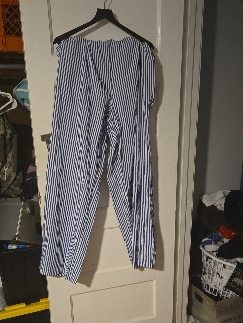 Blue and White Striped Men’s Casual Pants